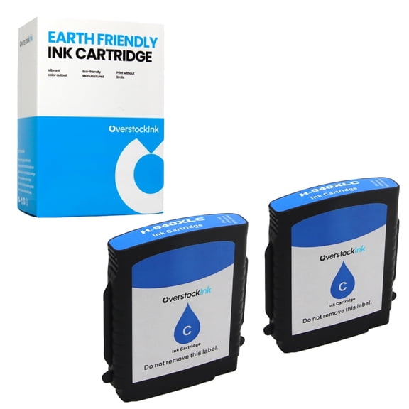 OverstockInk 940 Cyan Ink Cartridge XL Compatible for HP940 HP940XL for OfficeJet Pro 8500 - A909g (2 Cyan)