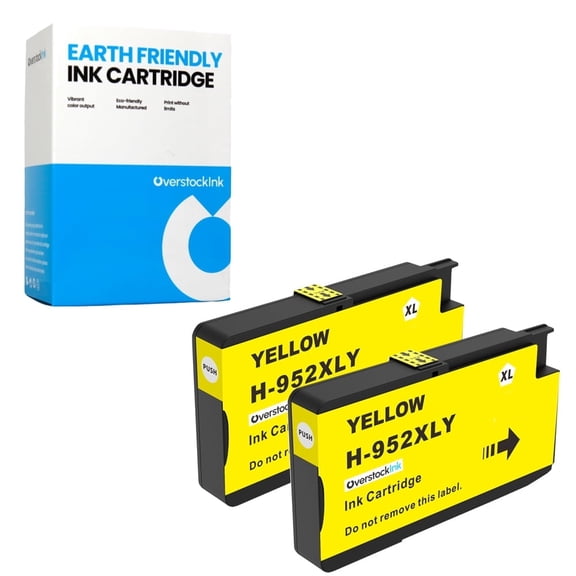 OverstockInk 952 Yellow Ink Cartridge XL Compatible for HP 952 952XL OfficeJet Pro 8730 (2 Yellow)