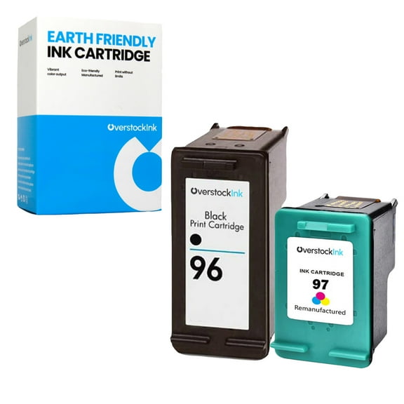 OverstockInk 96 97 Ink Cartridges 2-Pack Compatible for HP 96 97 for DeskJet 6540 6620 6830 (1 BK, 1 C)