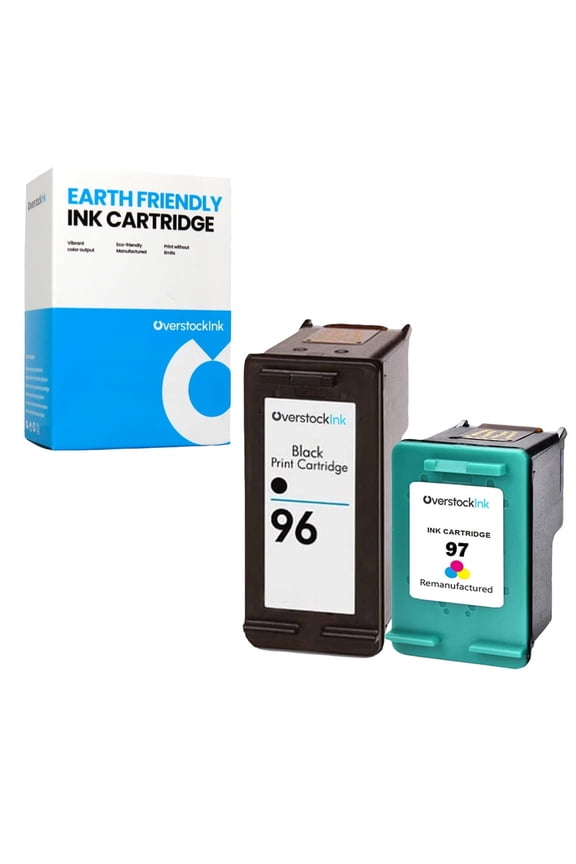 OverstockInk 96 97 Ink Cartridges 2-Pack Compatible for HP96 HP97 for DeskJet 6540 6620 6830 (1 BK, 1 C)