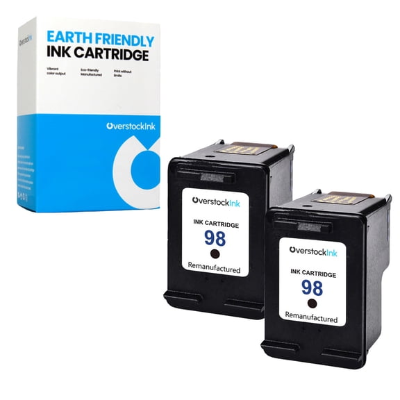 OverstockInk 98 Black Ink Cartridge Compatible for HP 98 for PhotoSmart 8030 8049 (2 BK)