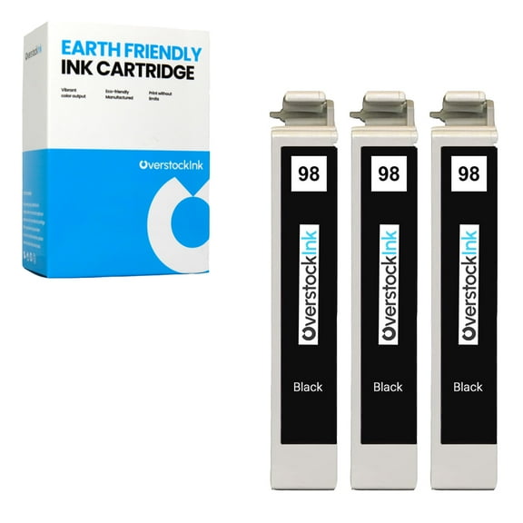 OverstockInk 98 Ink Cartridge Black Compatible for Epson 98 T098 for Artisan 725 (3 Black)