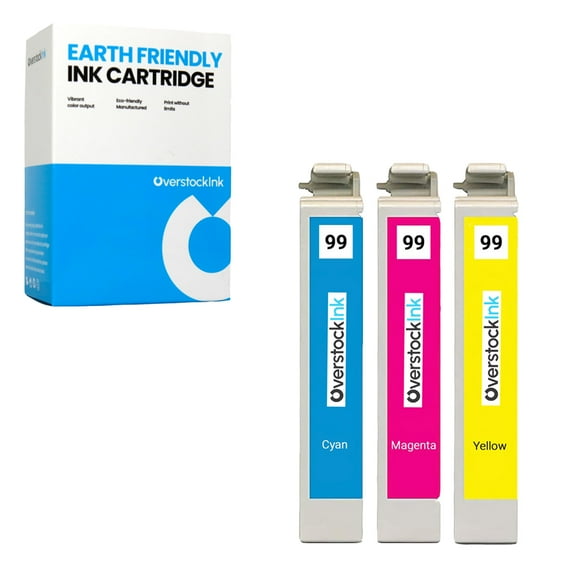 OverstockInk 99 Color Ink Cartridges Compatible for Epson 99 T099 for Artisan 835 (1 each C, M, Y)