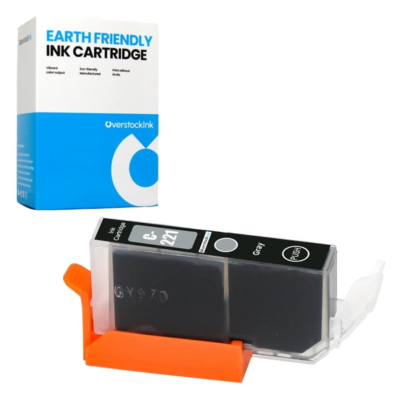 OverstockInk CLI-221 Gray Ink Cartridge Compatible for Canon CLI-221 Ink Cartridge for MP640 (1 Gray)