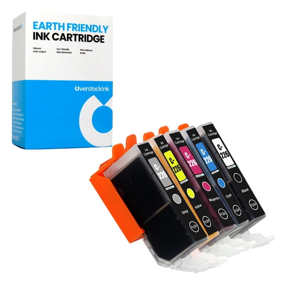 OverstockInk CLI-226 Ink Cartridges 5-Pack Compatible for Canon CLI-226 for PIXMA MG6120 (1 each BK, C, M, Y, GY)