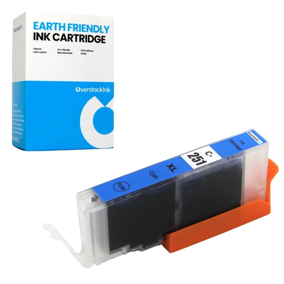 OverstockInk CLI-251XL Cyan Ink Cartridge Compatible for Canon CLI-251XL Ink Cartridge for PIXMA IP7220 iP8720 iX6820 MG5420 MG5422 MG5500 MG5520 MG5522 MG5620 MG5622 MG6320 MG6420 MG6620 (1 Cyan)