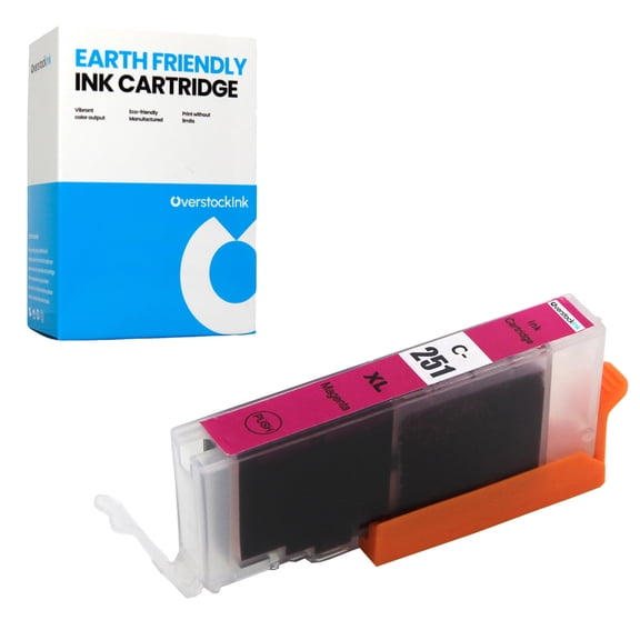 OverstockInk CLI-251XL Magenta Ink Cartridge Compatible for Canon CLI-251XL Ink Cartridge for PIXMA MG5500 MG5520 MG5522 MG5620 MG5622 MG6320 MG6420 MG6620 MG7120 MG7520 MX722 MX920 MX922 (1 Magenta)