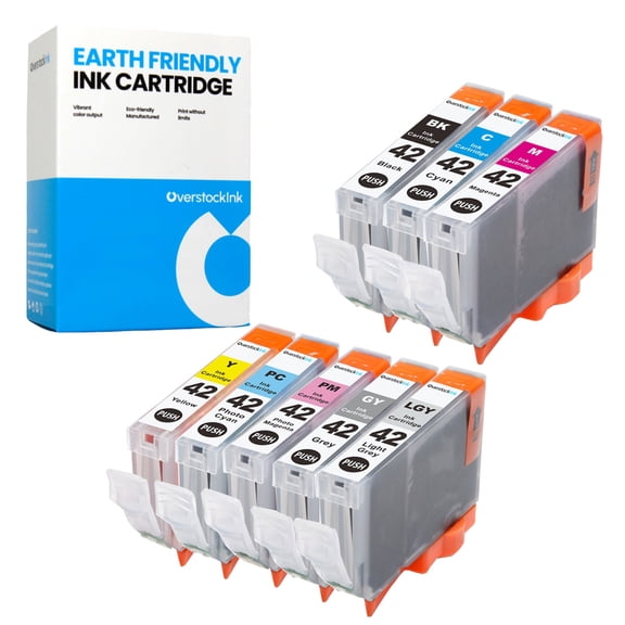 OverstockInk CLI-42 Ink Cartridges Set Compatible for Canon 42 Ink for PIXMA PRO-100 (1 each BK, C, M , Y, PC, PM, GY, LGY)