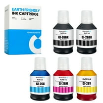 OverstockInk GI-26 Printer Ink Bottles Compatible for Canon GI-26 for MAXIFY GX7021 (2 Black, 1 each Cyan, Magenta, Yellow)