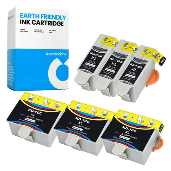 OverstockInk Ink Cartridges 10XL and 10 Compatible for Kodak 10XL 10 for Hero 7.1 9.1 (3 BK, 3 C)