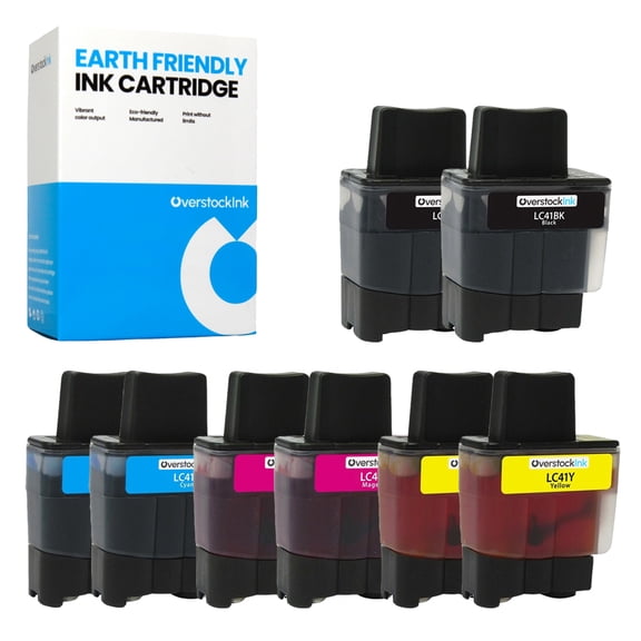 OverstockInk LC-41 Ink Cartridges Compatible for Brother LC41 Ink for IntelliFAX 2440C (2 each Black, Cyan, Magenta, Yellow)
