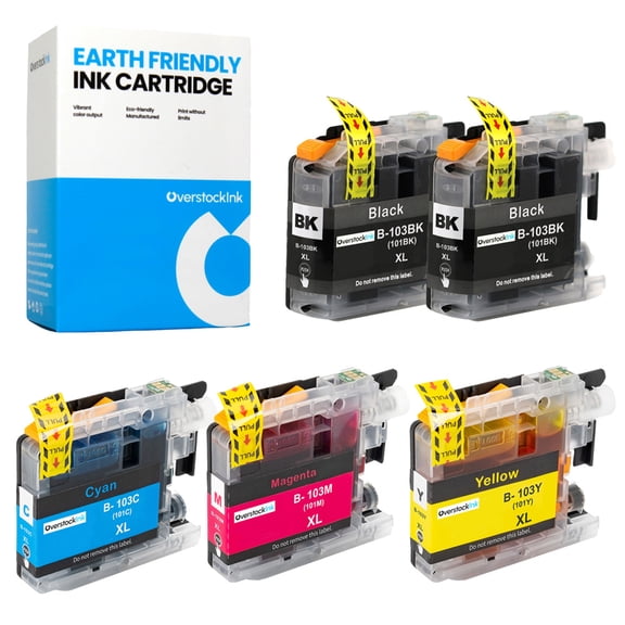 OverstockInk LC103 Printer Cartridges Compatible for Brother LC103 Ink for MFC-J6720DW (2 Black, 1 each Cyan, Magenta, Yellow)