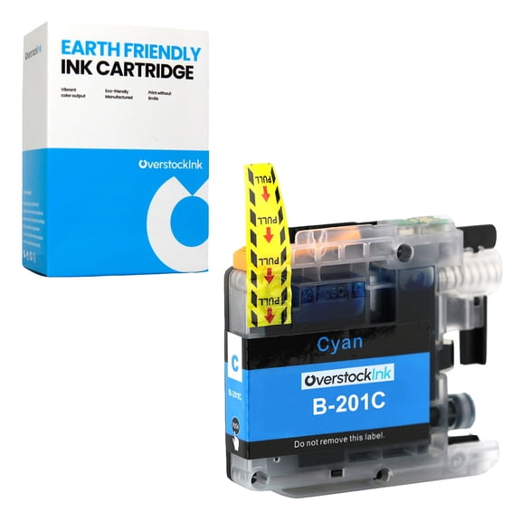 OverstockInk LC201 Cyan Ink Cartridge Compatible for Brother LC201 Cartridge for MFC J460DW (1 Cyan)