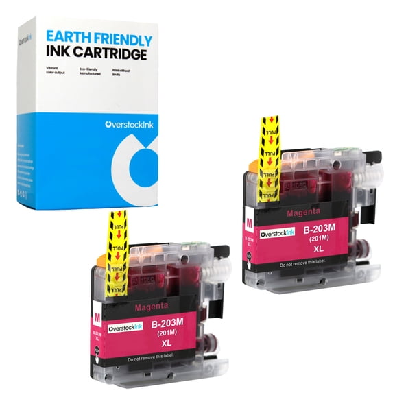 OverstockInk LC203 Magenta Ink Cartridges Compatible for Brother LC203 Ink for MFC-J480DW (2 Magenta)