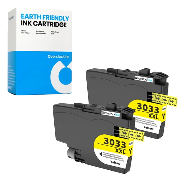OverstockInk LC3033 Yellow XXL Ink Cartridges Compatible for Brother LC3033 Ink for MFC-J815DW XL (2 Yellow)