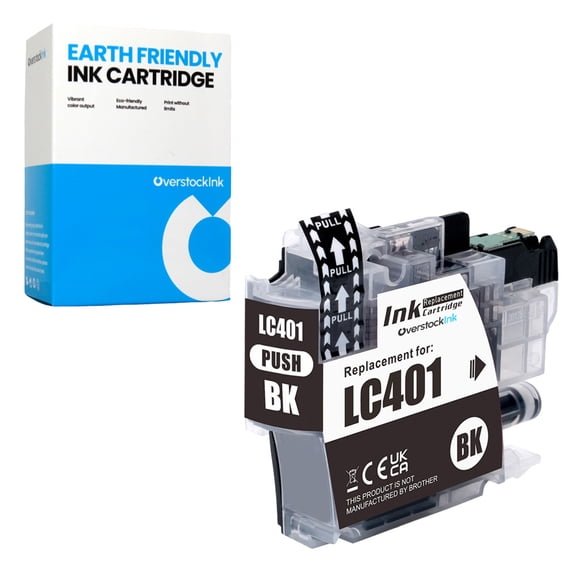 OverstockInk LC401 Black Ink Cartridge Compatible for Brother LC401 Ink for DCP-J1050DW (1 Black)