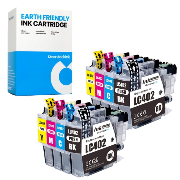 OverstockInk LC402 Printer Ink Cartridge Compatible for Brother LC402 Ink Cartridge for MFC-J5340DW J6540DW J6740DW J6940DW (2 each Black, Cyan, Magenta, Yellow)