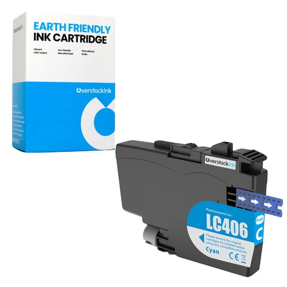 OverstockInk LC406 Cyan Ink Cartridge Compatible for Brother LC406 Ink Cartridge for J4340DW (1 Cyan)