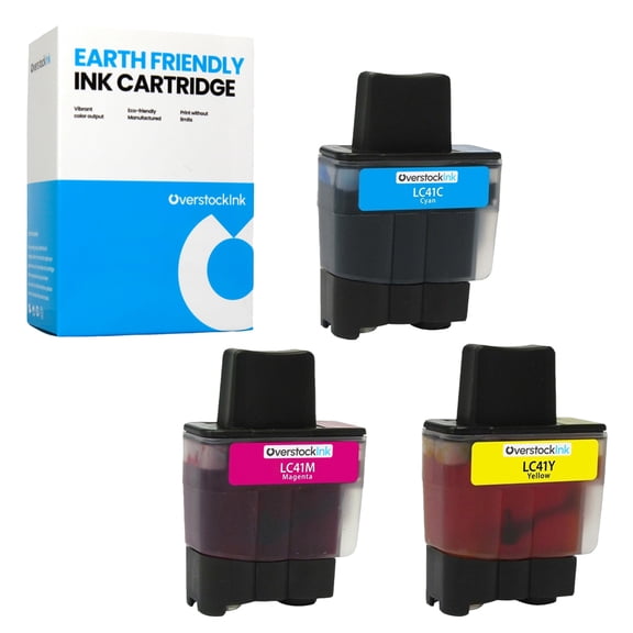 OverstockInk LC41 Color Ink Cartridges Compatible for Brother LC41 Ink for MFC-5840CN (1 each Cyan, Magenta, Yellow)