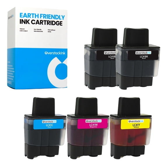 OverstockInk LC41 Series Ink Cartridges Compatible for Brother LC41 Ink for MFC-820CW (2 Black, 1 each Cyan, Magenta, Yellow)