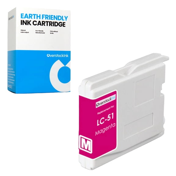 OverstockInk LC51 Magenta Ink Cartridge Compatible for Brother LC51 Ink for MFC 230C 240C (1 Magenta)