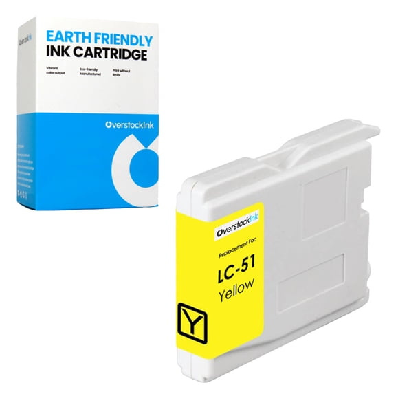 OverstockInk LC51 Yellow Ink Cartridge Compatible for Brother LC51 Ink for MFC 3360C 440CN (1 Yellow)
