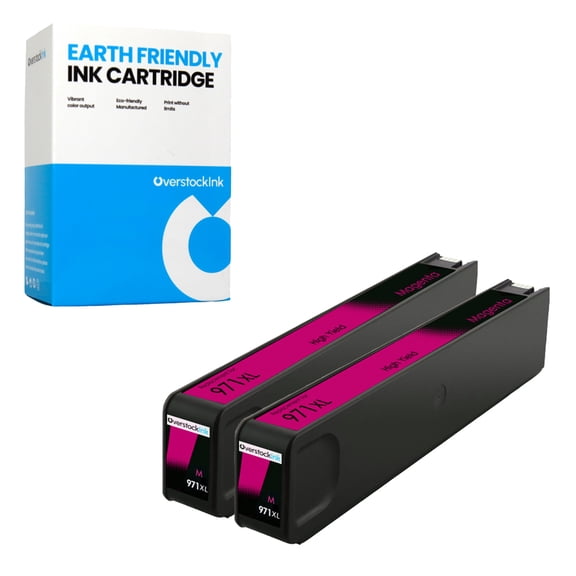 OverstockInk Magenta 971XL Ink Cartridges Compatible for HP 971 Ink Cartridge for OfficeJet Pro X451dn X451dw X476dn X476dw X551dw X576dw (2 Magenta)
