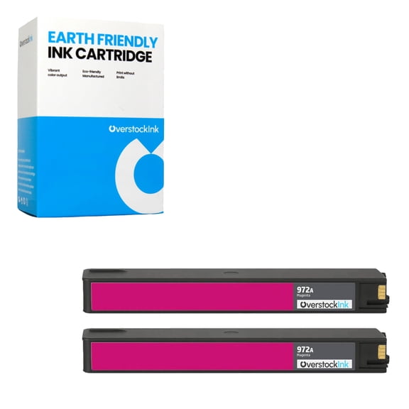 OverstockInk Magenta 972A Ink Cartridge Compatible for HP 972A Ink Cartridge for PageWide 377dn Managed P55250dw Managed P57750dw Pro 352dn Pro 452dn Pro 452dw Pro 452dwt Pro 477dn (2 Magenta)