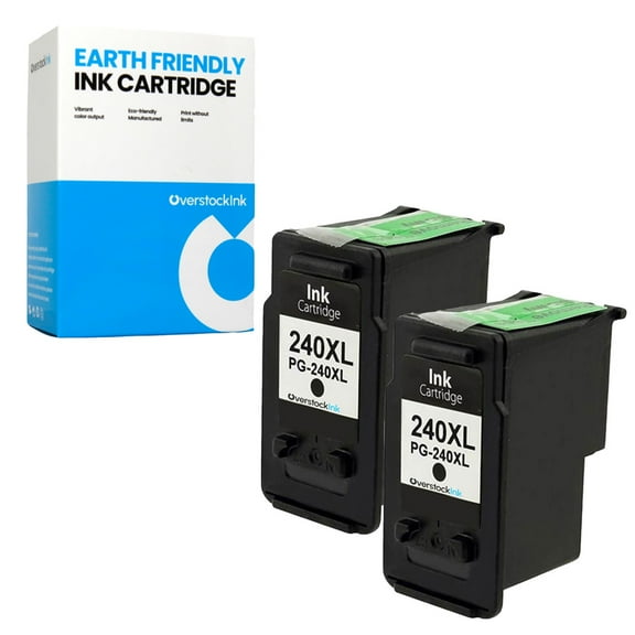 OverstockInk PG-240XL Black Ink Cartridge Compatible for Canon 240 Ink for PIXMA MG2140 (2 Black)