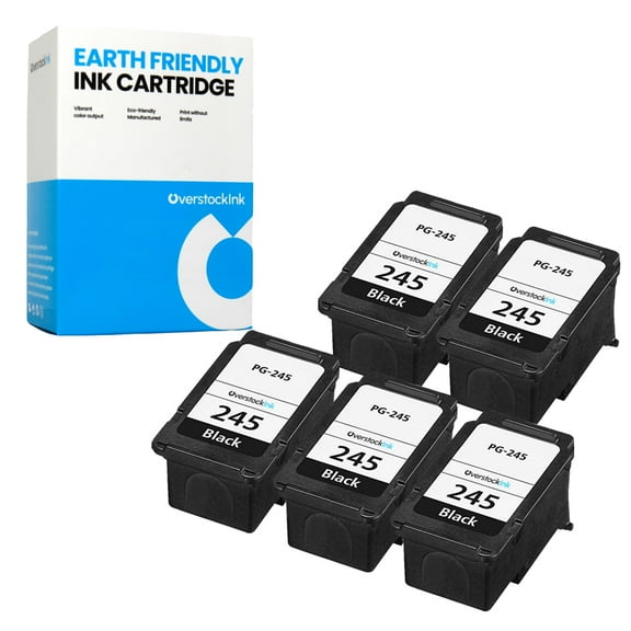 OverstockInk PG-245 Printer Ink Compatible for Canon PG-245 for PIXMA MX492 MX495 (5 Black)