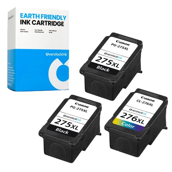 OverstockInk PG-275XL CL-276XL Ink Cartridges Compatible for Canon 275 276 Ink for PIXMA TS3522 (2 Black, 1 Tri-color)