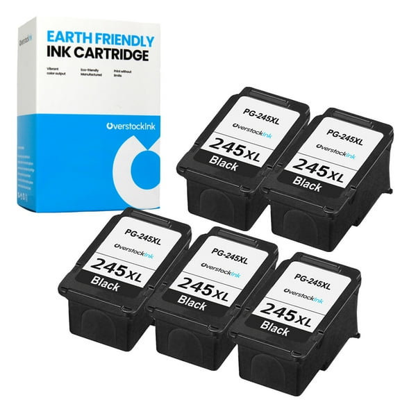 OverstockInk PG245XL Ink Cartridge Compatible for Canon 245XL Ink for PIXMA MG2520 MG2522 (5 Black)