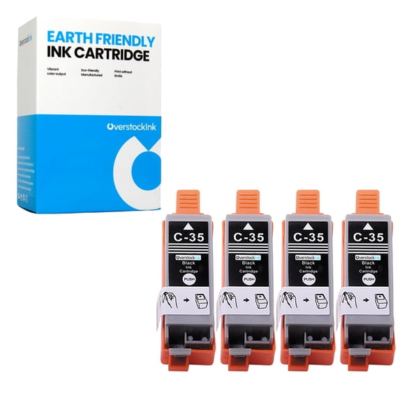 OverstockInk PGI-35 Black Ink Cartridges Compatible for Canon PGI-35 for PIXMA mini320 (4 Black)