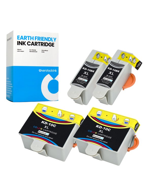 OverstockInk Printer Ink 10XL 10 Cartridges Compatible for Kodak 10XL 10 for Hero 6.1 (2 BK, 2 C)