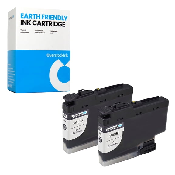 OverstockInk SP01 Black Ink Cartridge Compatible for Brother SP01 Ink for SP1 Sublimation (2 Black)
