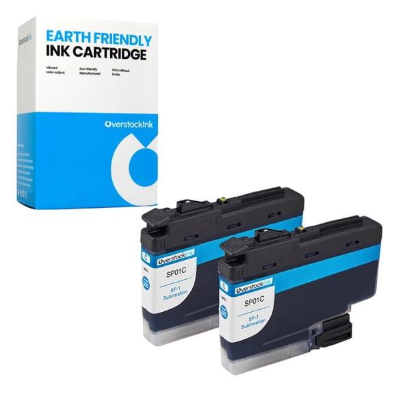 OverstockInk SP01 Cyan Ink Cartridges Compatible for Brother SP01 Ink for SP1 Sublimation (2 Cyan)