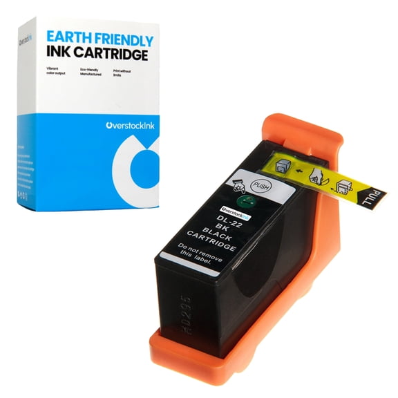 OverstockInk Series 22 Black Ink Cartridge Compatible for Dell Series 22 Ink Cartridge for Photo All-In-One P513w V313 V313w (1 Black)