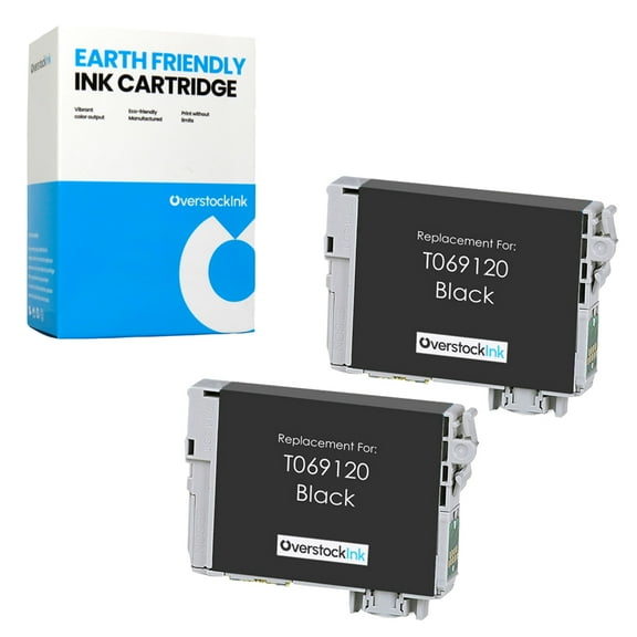 OverstockInk T069 Black Ink Cartridges Compatible for Epson 69 T069 for Stylus CX6000 (2 Black)