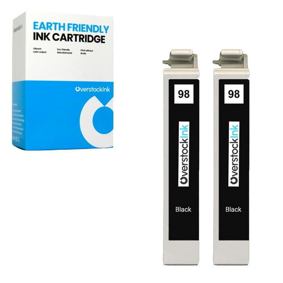 OverstockInk T098 Black Ink Cartridge Compatible for Epson 98 T098 for Artisan 710 (2 Black)