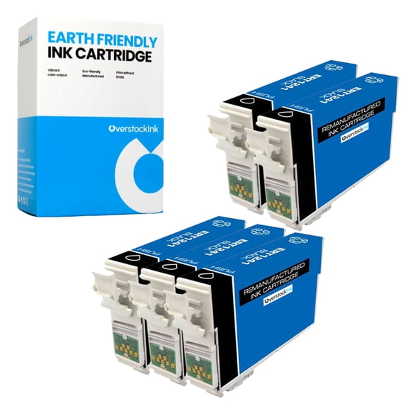 OverstockInk T124 Black Printer Ink Cartridges Compatible for Epson 124 for Stylus NX230 (5 Black)