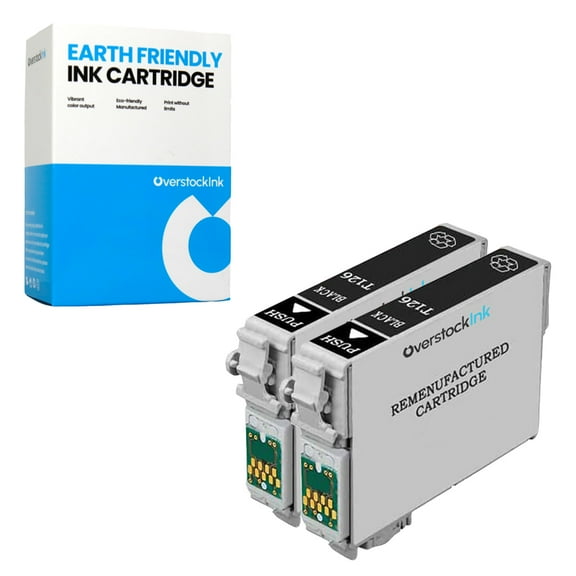 OverstockInk T126 Black Ink Cartridges Compatible for Epson 126 for Stylus NX430 (2 Black)