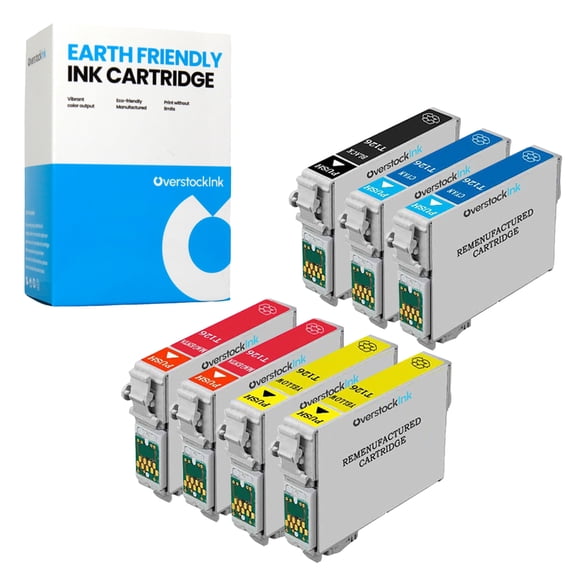 OverstockInk T126 Ink Cartridges 7-Pack Compatible for Epson 126 for Workforce WF-3530 (1 BK, 2 each C, M, Y)