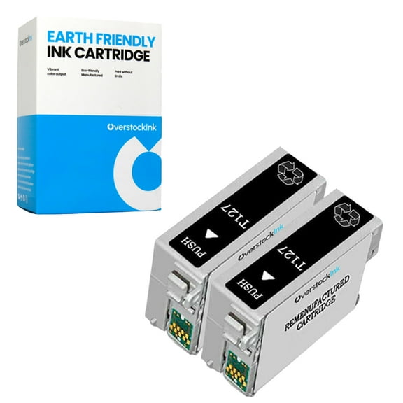 OverstockInk T127 Black Ink Cartridge Compatible for Epson 127 for Stylus NX625 (2 Black)