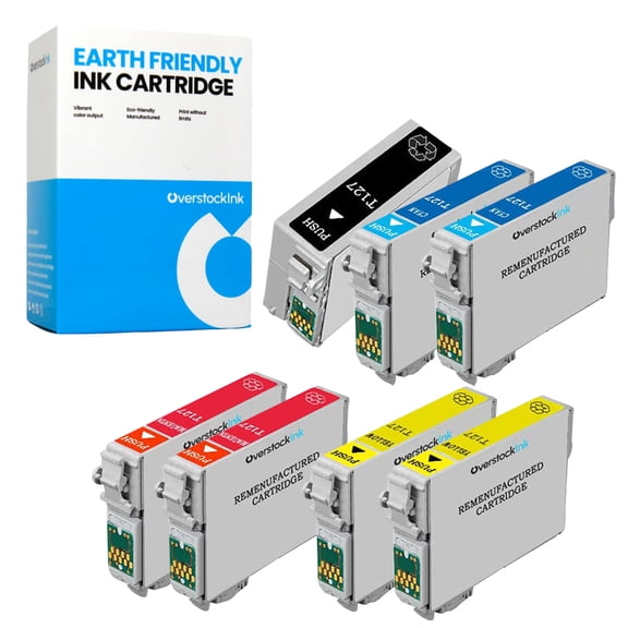 OverstockInk T127 Cartridges 7-Pack Compatible for Epson 127 for Stylus NX530 (1 BK, 2 each C, M, Y)