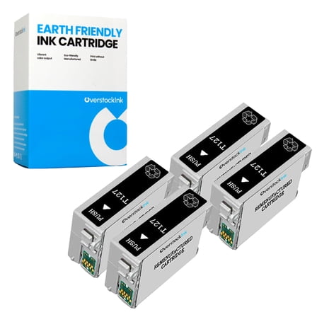 OverstockInk T127 Ink Cartridge Compatible for Epson 127 Ink for Workforce 60 630 633 635 (4 Black)