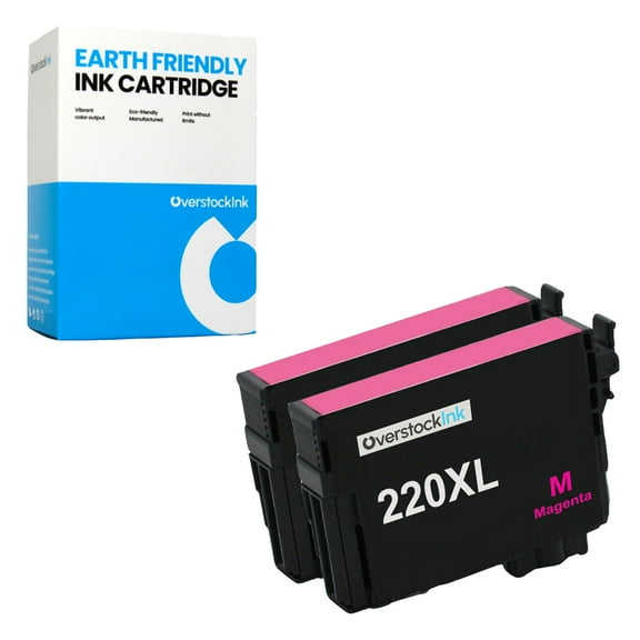 OverstockInk T220XL Magenta Ink Cartridge Compatible for  Epson 220 220XL for Workforce WF-2760 (2 Magenta)