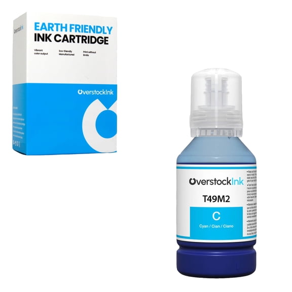OverstockInk T49M Cyan Ink Bottle Compatible for Epson T49M for SureColor F570 Pro (1 Cyan)