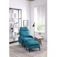 thumbnail image 1 of Overstuffed Accent Chair with Ottoman,3 Angles Adjustable Backrest Futon Chair,High Back Lounge Sofa Chair Recliner Chair with Metal Legs,Indoor Cozy Club Chair For Living Room Reading Room,Dark Green, 1 of 6