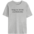 thumbnail image 1 of Overthinker Humor Hang On Let Me Overthink This Print Tshirts Anxiety Relief Graphic Tees Funny Gift For Her Short Sleeve Casual Tops for Daily Outfits Gray,XL, 1 of 5