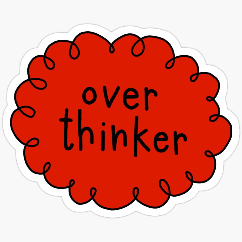 Overthinker Red Sticker Phone Decal Water Bottle Stickers Car Decals ...